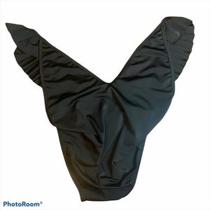 BLACK FRILL ONE PIECE BATHING SUIT BIKINI SWIMWEAR